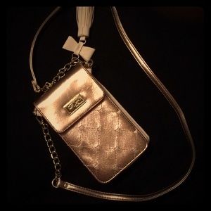 Metallic Betsy Johnson crossbody/ clutch